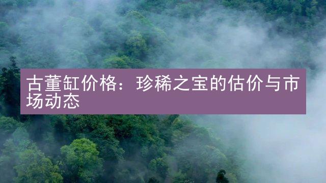 古董缸价格：珍稀之宝的估价与市场动态